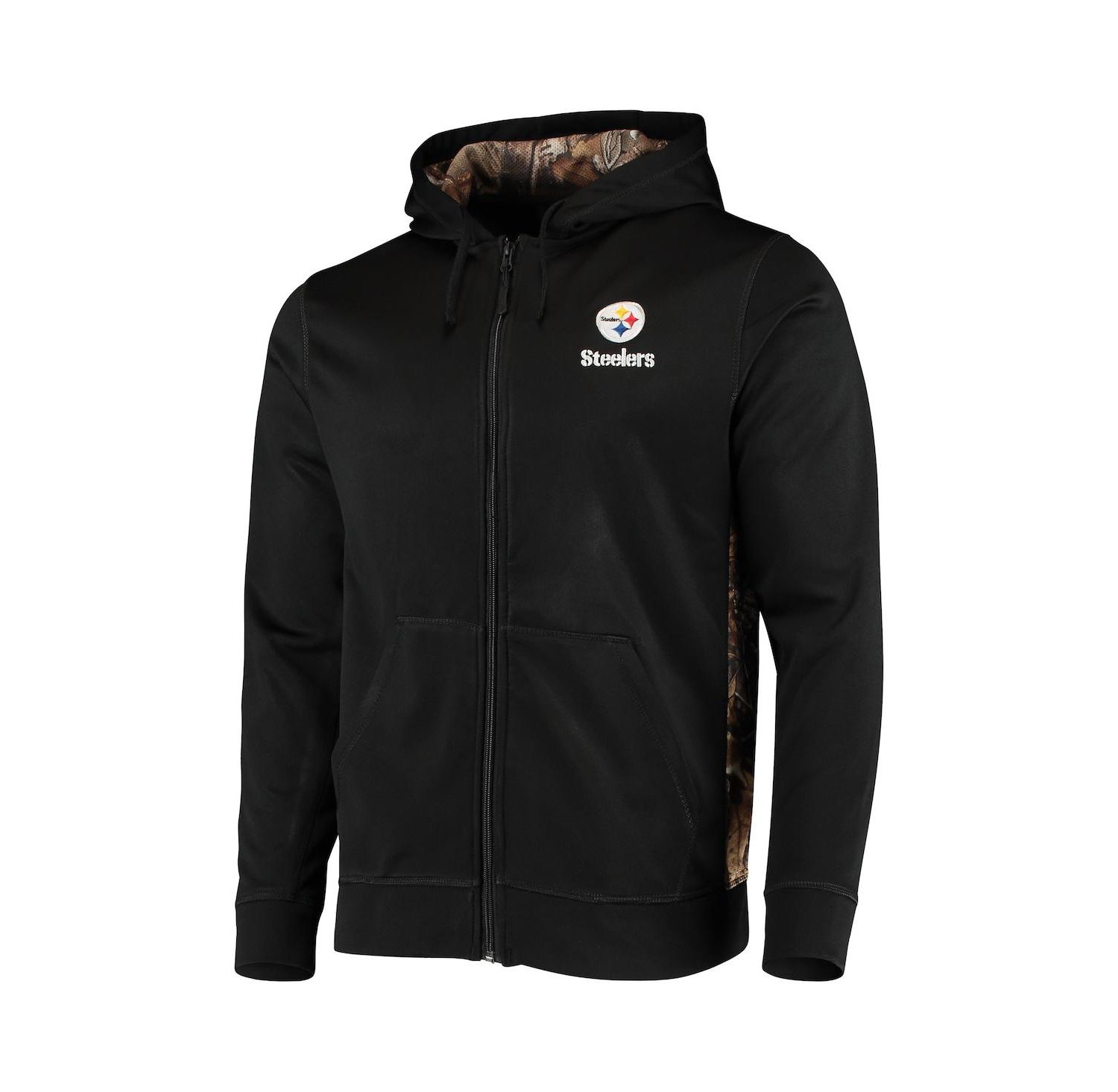Men's Black, Realtree Camo Pittsburgh Steelers Decoy Tech Fleece Full-Zip Hoodie