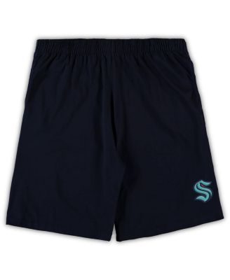 Men's Deep Sea Blue, Heathered Charcoal Seattle Kraken Big and Tall T-shirt and Shorts Sleep Set
