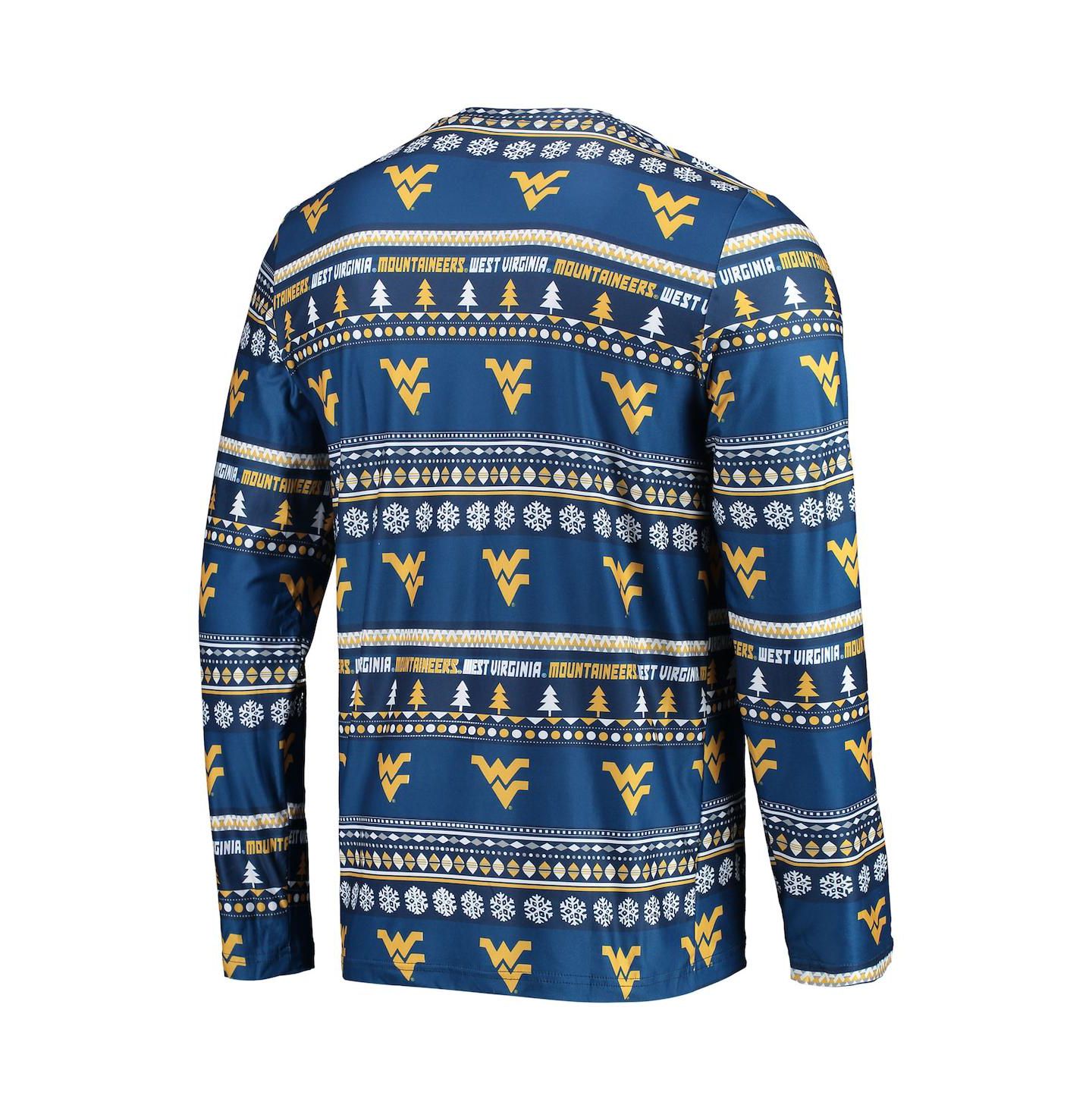 Мужская пижама Concepts Sport West Virginia Mountaineers Ugly Sweater, Navy — фото 4