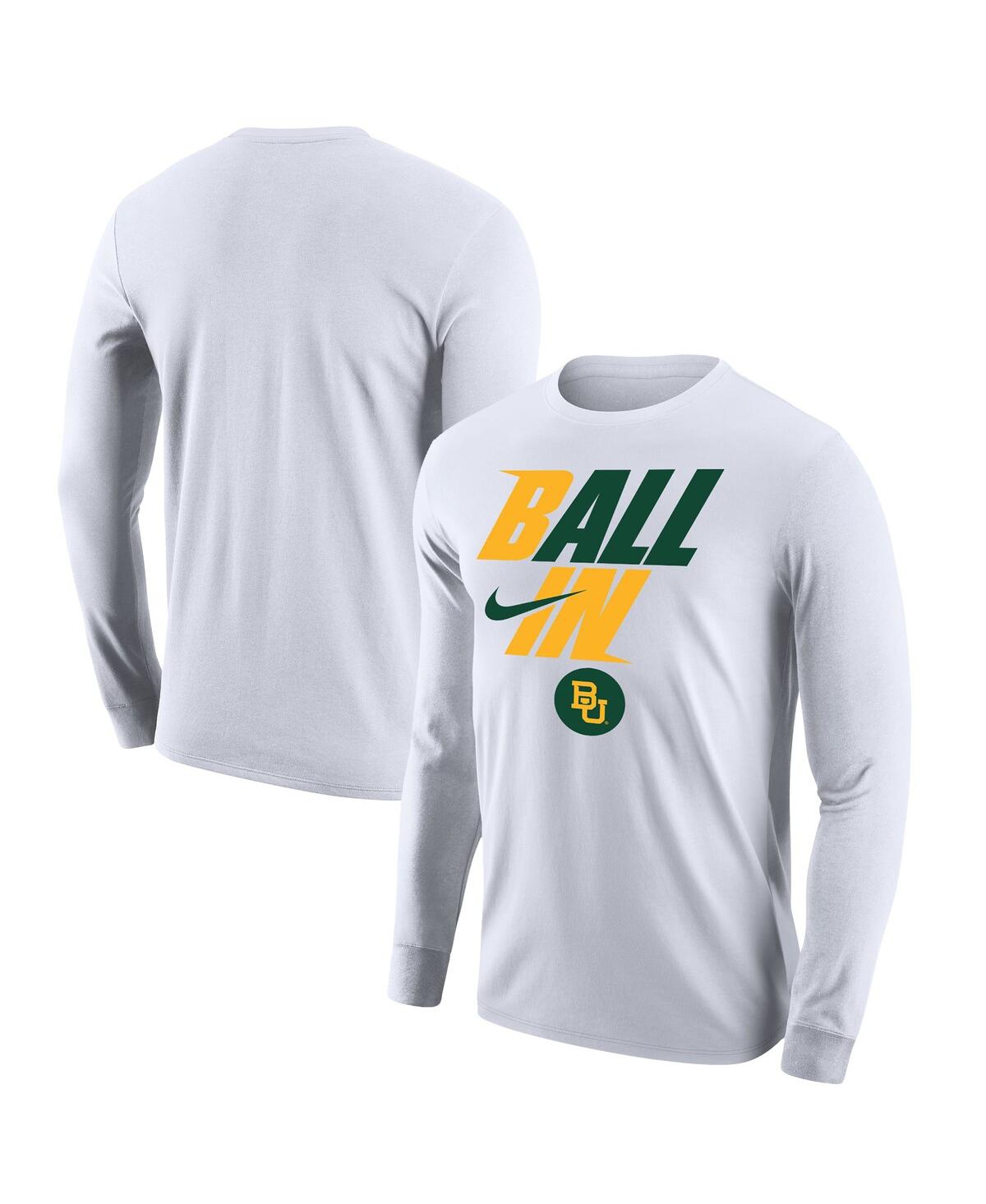 Men's NikeBaylor Bears Legend Bench Long Sleeve T-shirt - White
