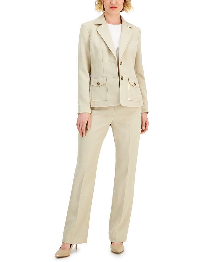 Le Suit Women's Belted Pant Suit, Regular and Petite Sizes & Reviews
