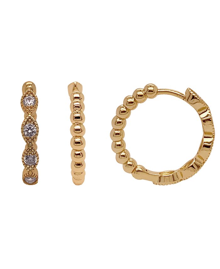 And Now This 18K Gold Plated Reversible Hoop Earrings - Macy's