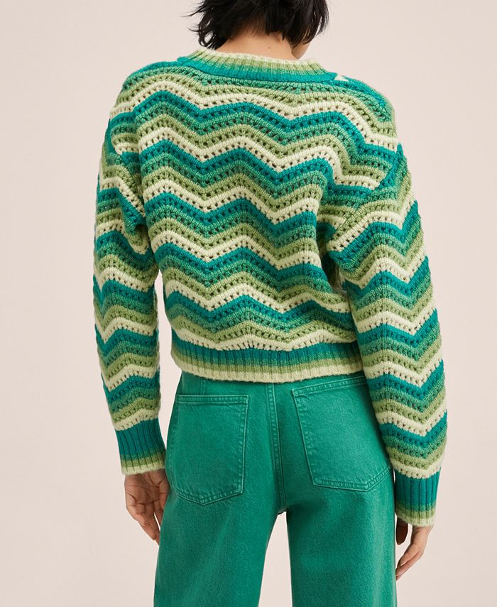 MANGO Women's Striped Knit Sweater - Macy's