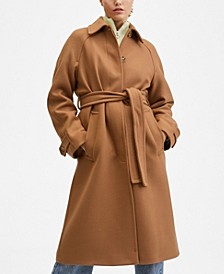 Women's Woolen Coat with Belt