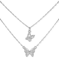 2-Pc. Set Crystal Butterfly Layering Pendant Necklaces