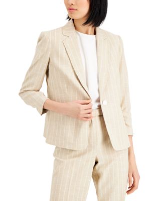 Kasper Women's Textured-Stripe One-Button Blazer - Macy's