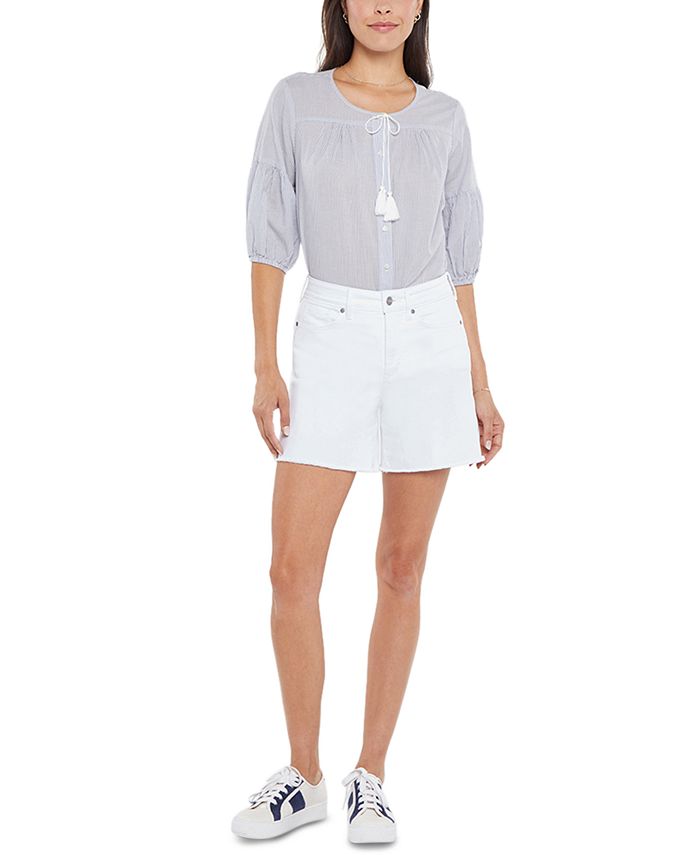 NYDJ A Line Frayed Hem Denim Shorts Macy s