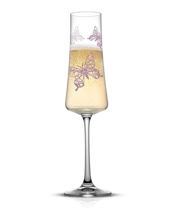 Joyjolt Meadow Butterfly Crystal Champagne Flutes Set Of 2 Macy S