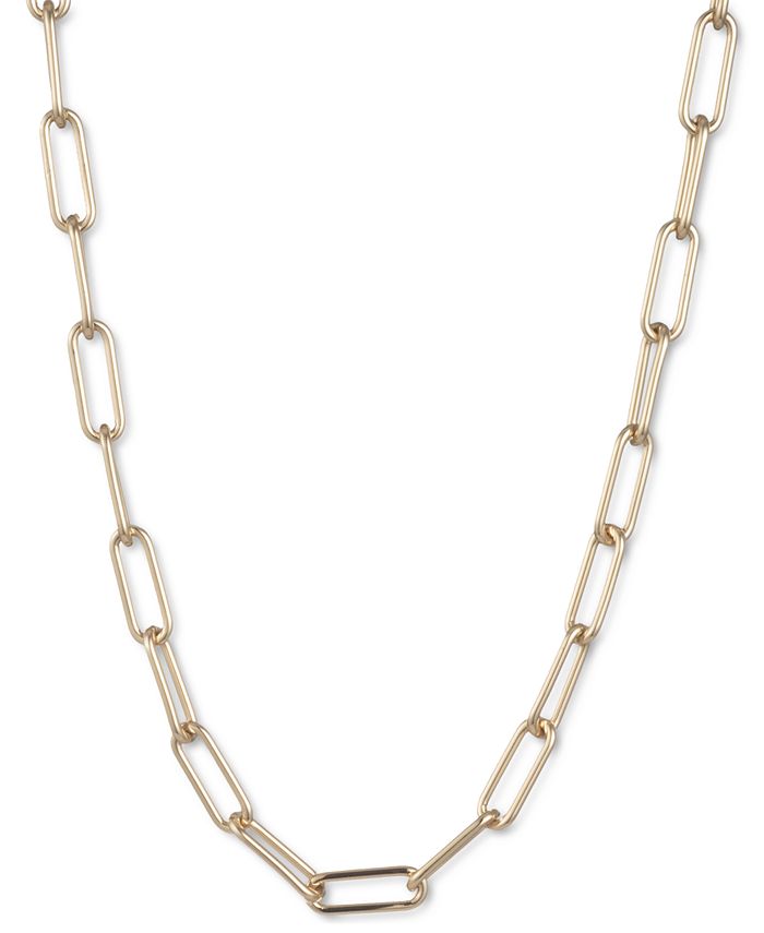 Lauren Ralph Lauren Gold-Tone Paperclip Link Collar Necklace, 16