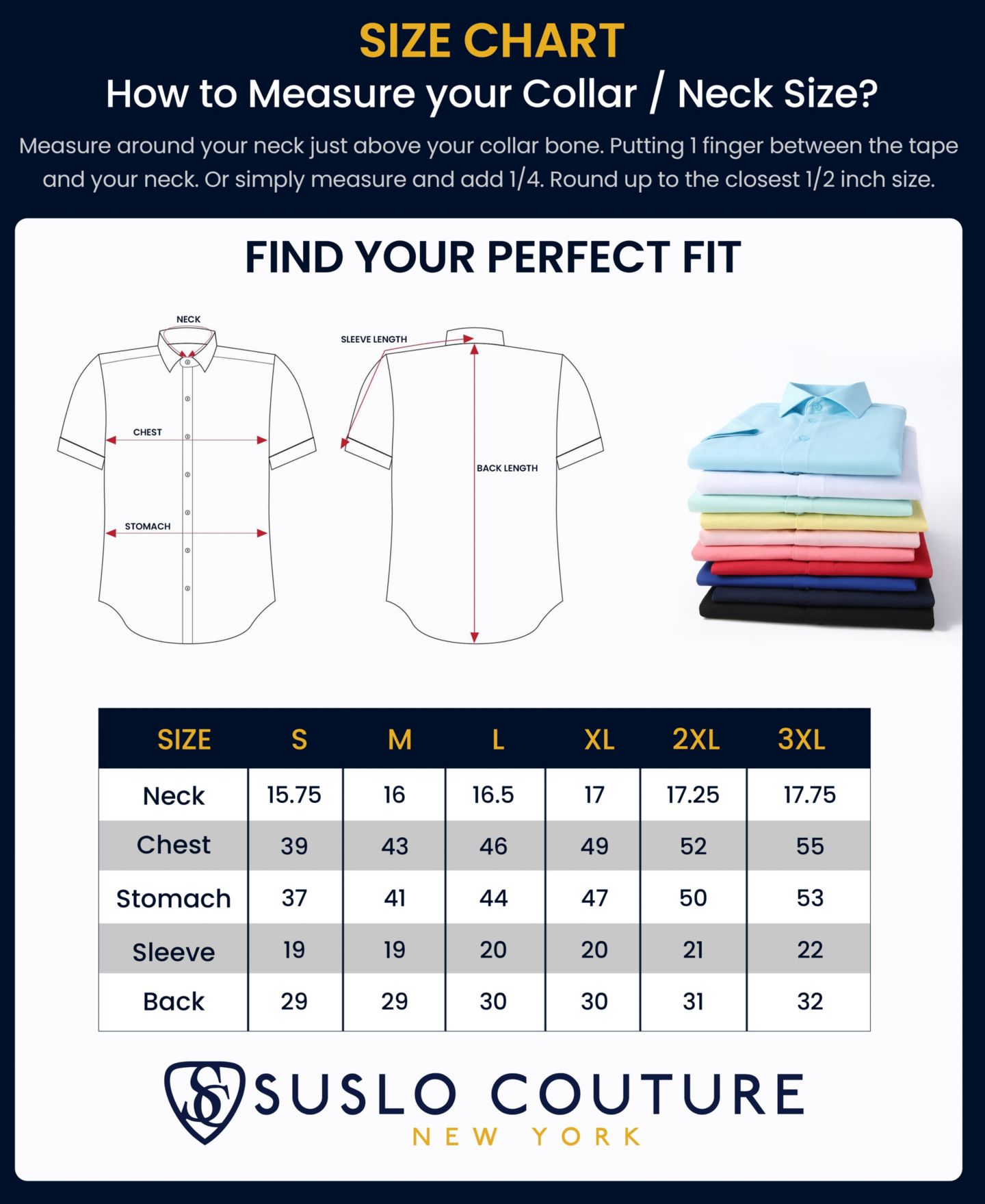 Мужская рубашка Suslo Couture Slim Fit Performance Short Sleeves Solid Button Down Shirt, цвет: Чёрный — фото 3