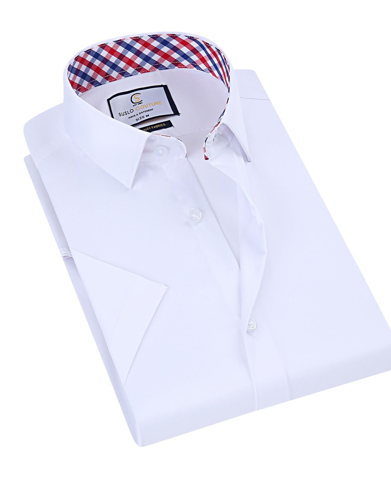 Men's Slim Fit Performance Short Sleeves Solid Button Down Shirt