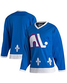 Men's Blue Quebec Nordiques Team Classics Authentic Blank Jersey