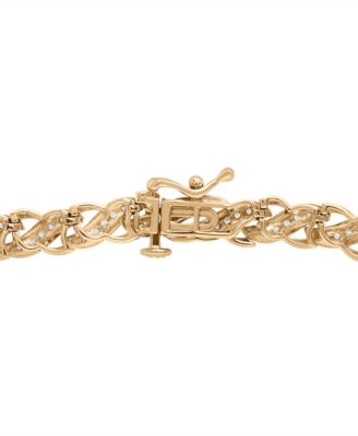 Diamond Diagonal Link Bracelet (1 ct. t.w.) in 10k Gold, Created for Macy's