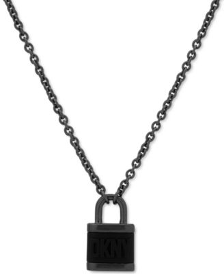 DKNY - Men's Hematite-Tone 22" Padlock Pendant Necklace