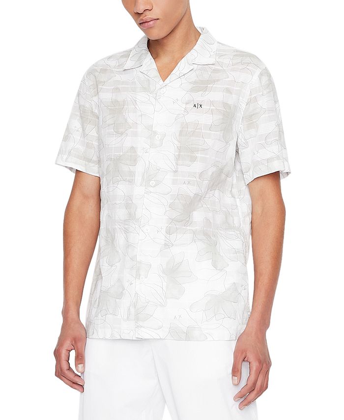 A|X Armani Exchange Men's Plaid Floral-Print Camp Shirt & Reviews - Casual  Button-Down Shirts - Men - Macy's