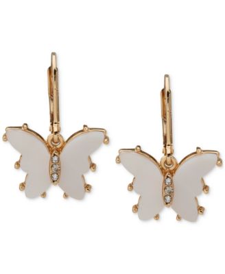 lonna & lilly Gold-Tone Pavé & Stone Butterfly Drop Earrings
