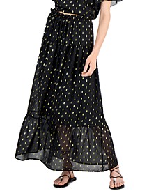 Women's Clip-Dot Tiered Maxi Skirt, Created for Macy's