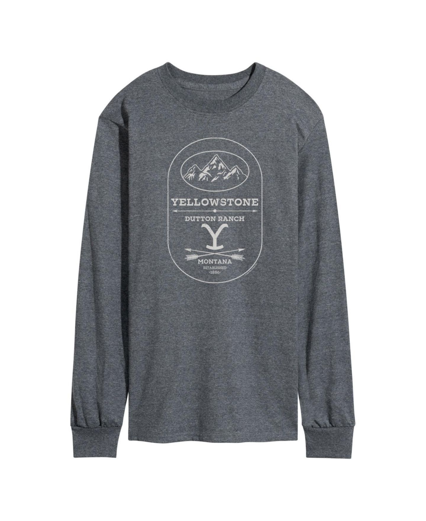 Мужская футболка AIRWAVES Yellowstone Mountain Arrows Long Sleeve, цвет: Серый — фото 1