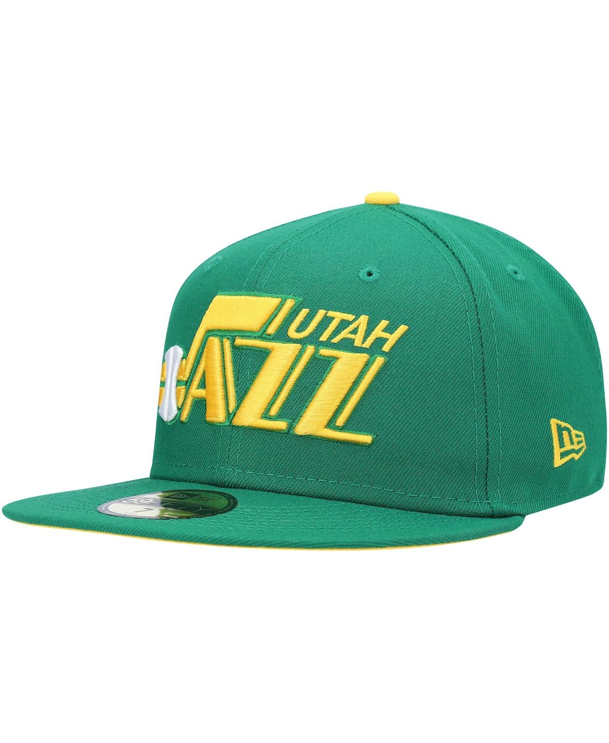 UPC 193647007713 product image for Men's Green Utah Jazz Hardwood Classics 59FIFTY Fitted Hat | upcitemdb.com