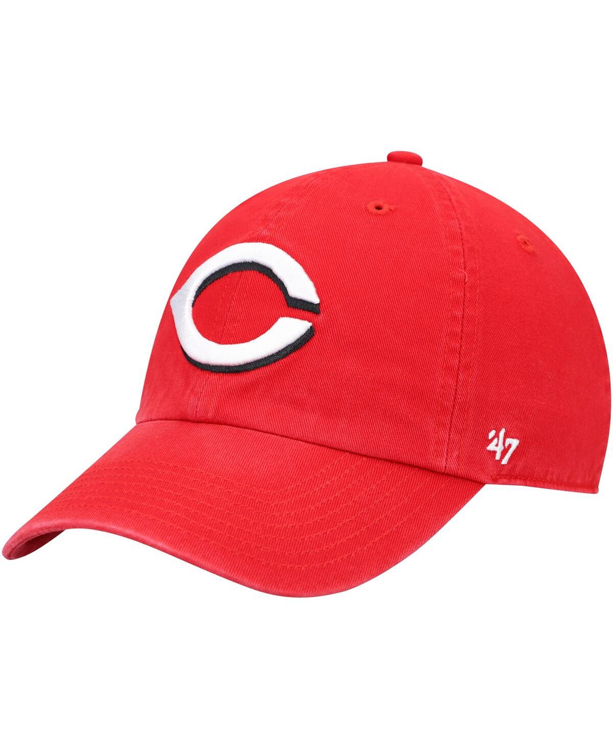 47 Brand Kids' Youth Unisex Red Cincinnati Reds Team Logo Clean Up Adjustable Hat