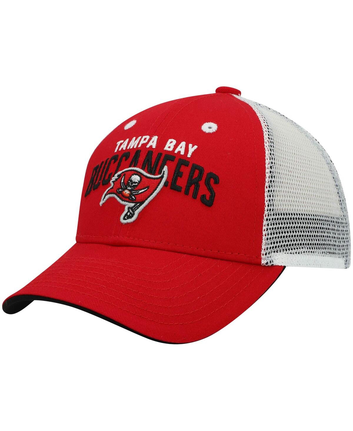 Outerstuff Babies' Preschool Boys And Girls Red, White Tampa Bay Buccaneers Core Lockup Mesh Back Snapback Hat In Red,white