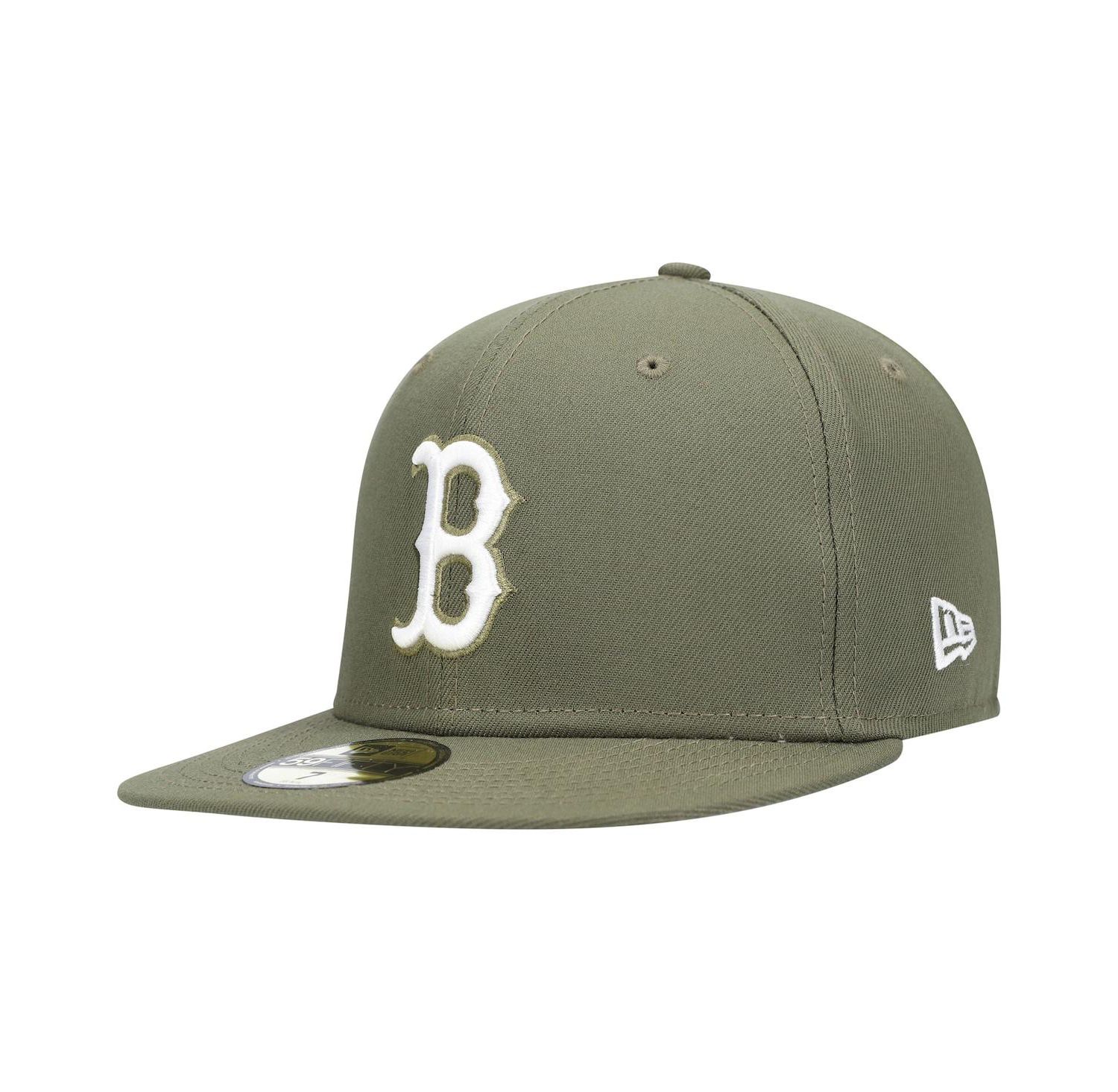 Men's Olive Boston Red Sox Logo White 59FIFTY Fitted Hat