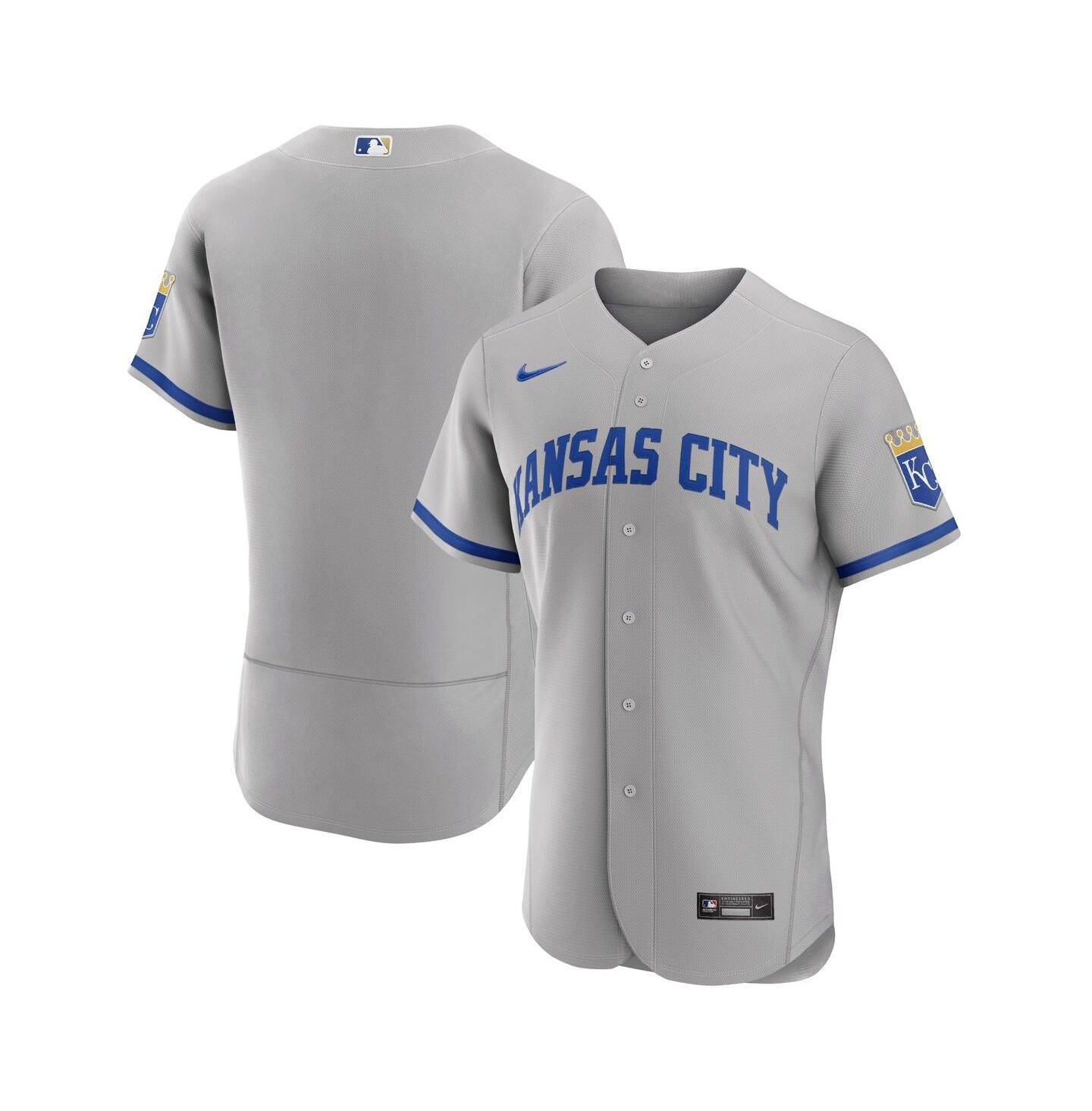 Мужской топ Nike Gray Kansas City Royals 2022 Road Authentic Jersey — фото 1