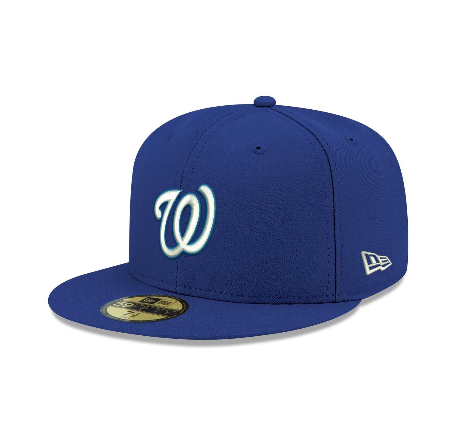 Men's Royal Washington Nationals Logo White 59Fifty Fitted Hat