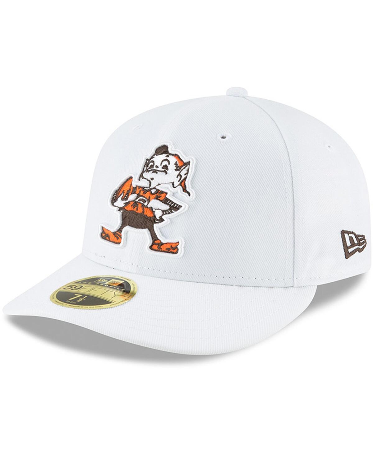 Men'sCleveland Browns Throwback Logo Omaha Low Profile 59FIFTY Fitted Hat - White
