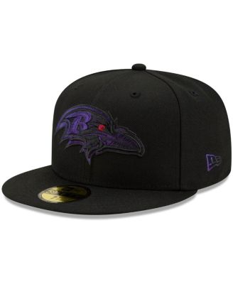 New Era Men's Black Baltimore Ravens Logo Color Dim 59FIFTY Fitted Hat ...