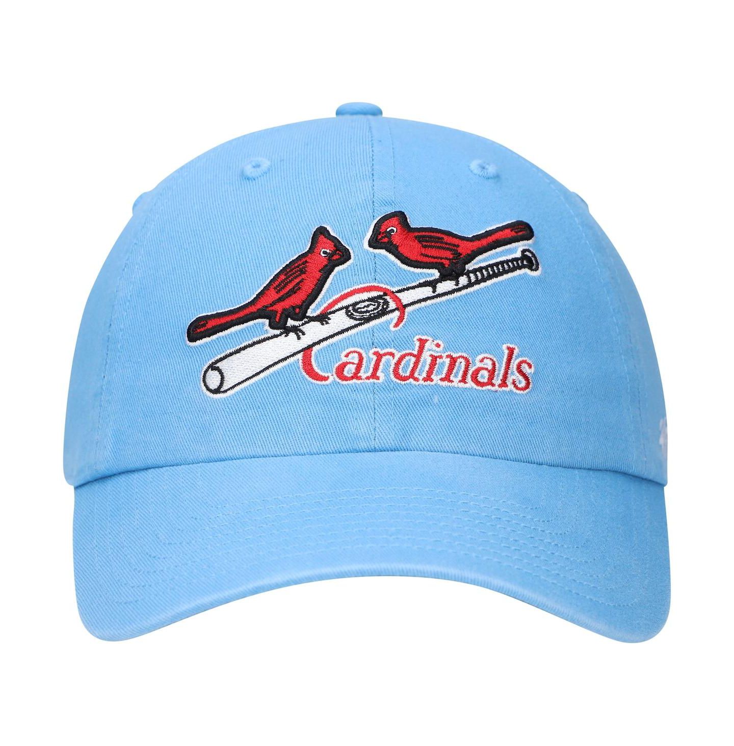 Мужская кепка '47 Brand Light Blue St. Louis Cardinals Logo Cooperstown Collection Clean Up Adjustable Hat — фото 3
