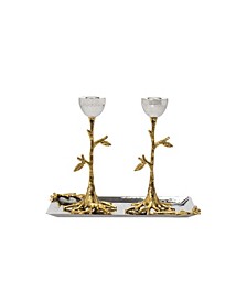 Branch Candlesticks with Tray Set, 3 Piece