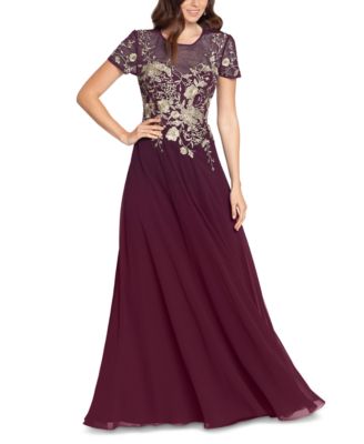 Betsy & Adam Beaded Embroidery-Trim Gown - Macy's