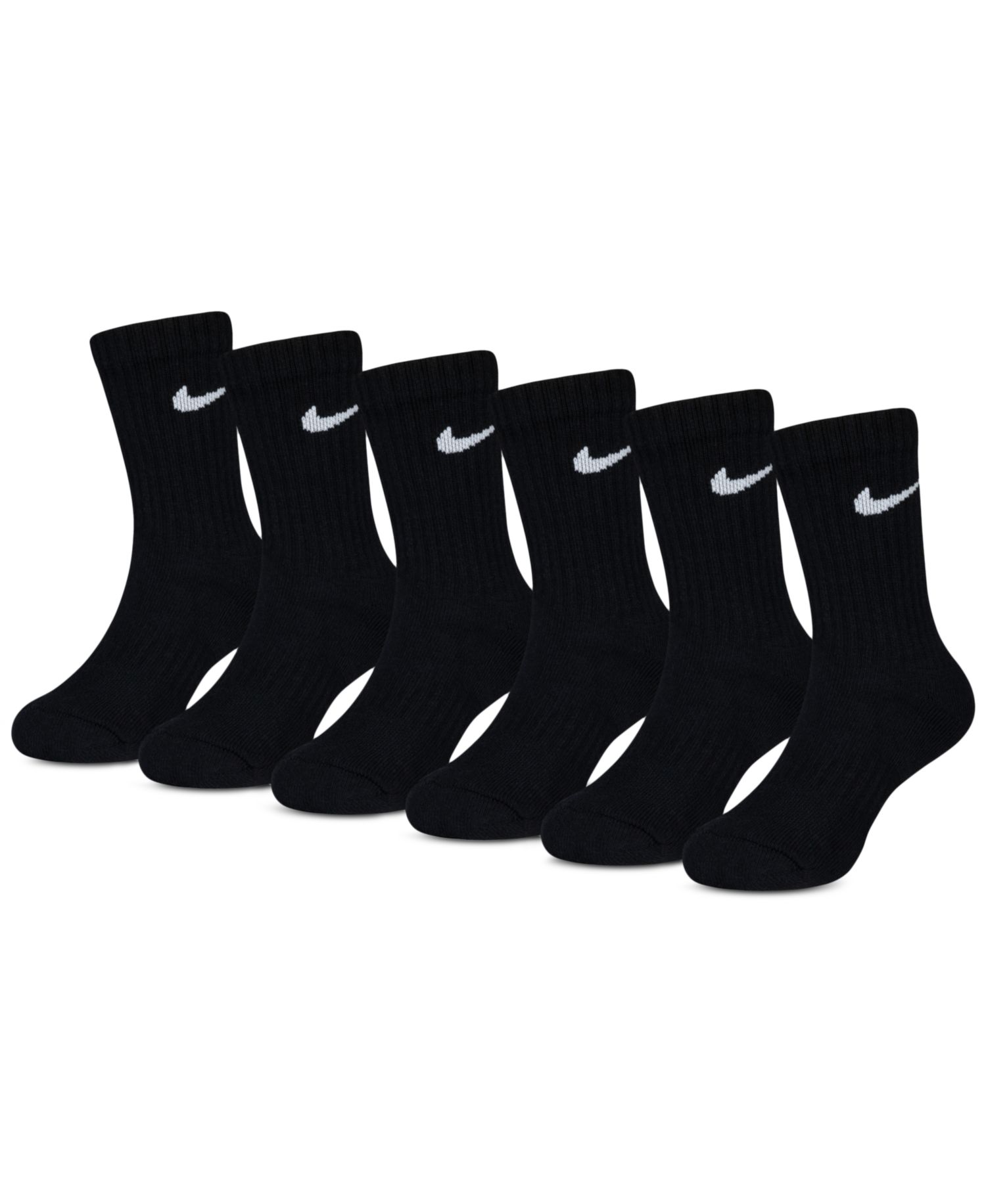 Kids' 5-7 Performance Crew Socks, 6-Pack