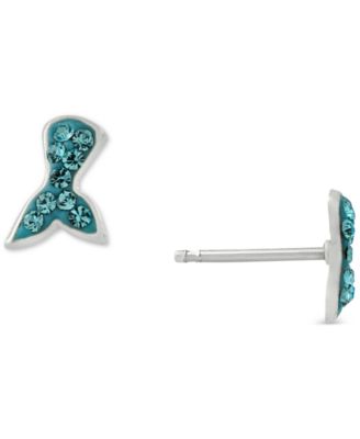 Giani Bernini - Crystal Mermaid Tail Stud Earrings in Sterling Silver