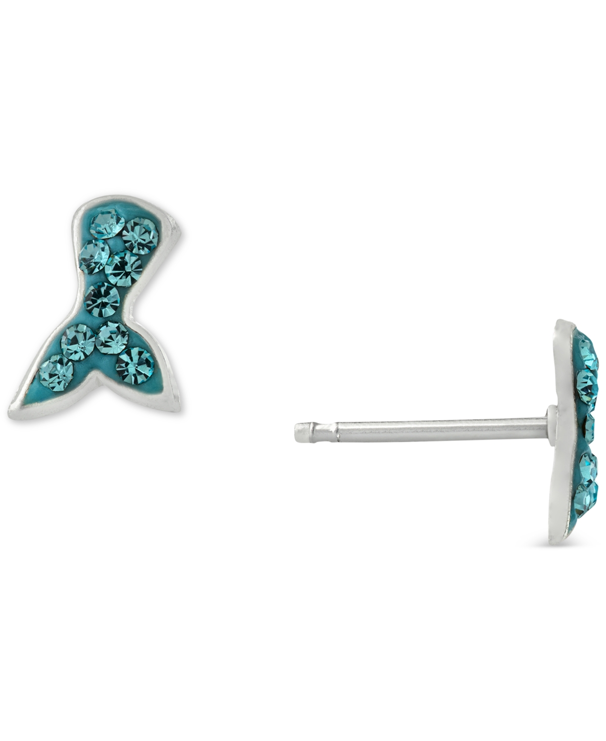 Crystal Mermaid Tail Stud Earrings in Sterling Silver, Created for Macy's - Sterling Silver