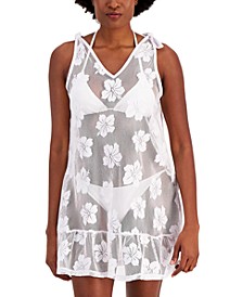 Juniors' Tie-Shoulder Ruffle-Hem Cover-Up Dress, Created for Macy's