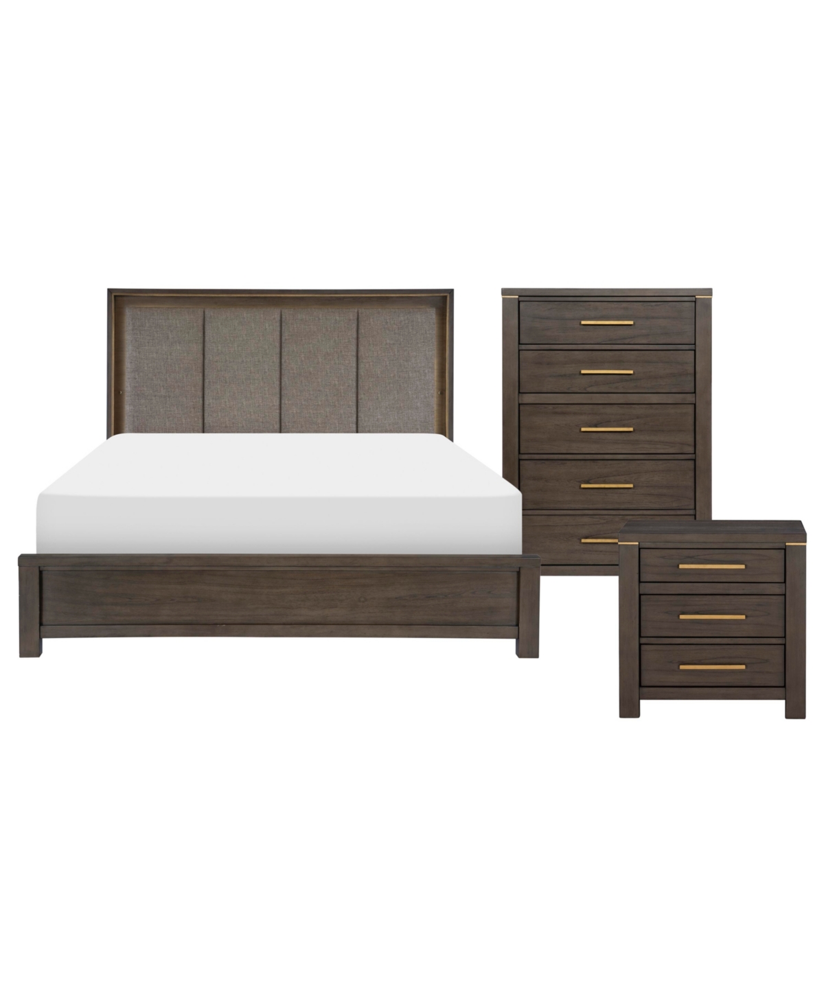 Homelegance Sandpoint 3pc Bedroom Set (california King Bed, Chest & Nightstand) In Brown