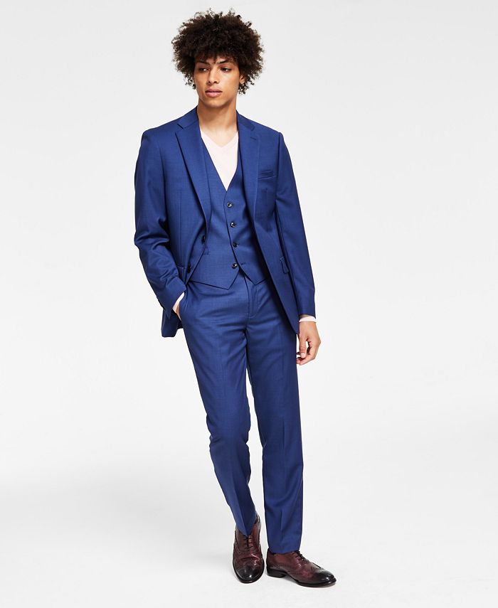 Calvin Klein Men's Infinite Stretch Solid Slim Fit Suit Separates u0026 Reviews  - Suits u0026 Tuxedos - Men - Macy's calvin klein suits