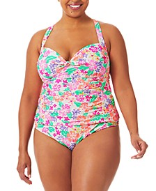 California Waves Trendy Plus Size Hawaii Sunsets Printed Tankini Top & Hawaii Sunsets Printed Bikini Bottoms, Created for Macy's