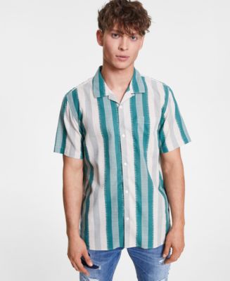 Sun + Stone Men's Lennox Striped Linen Shirt, Created for Macy's - Macy's