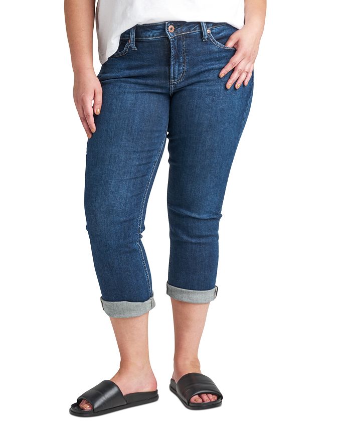Silver Jeans Co. Plus Size Suki Mid-Rise Capri Jeans - Macy's