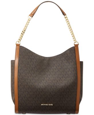 michael kors brown purse with gold chain