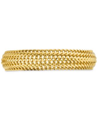 Woven Link Wide Chain Bracelet in 10k Gold