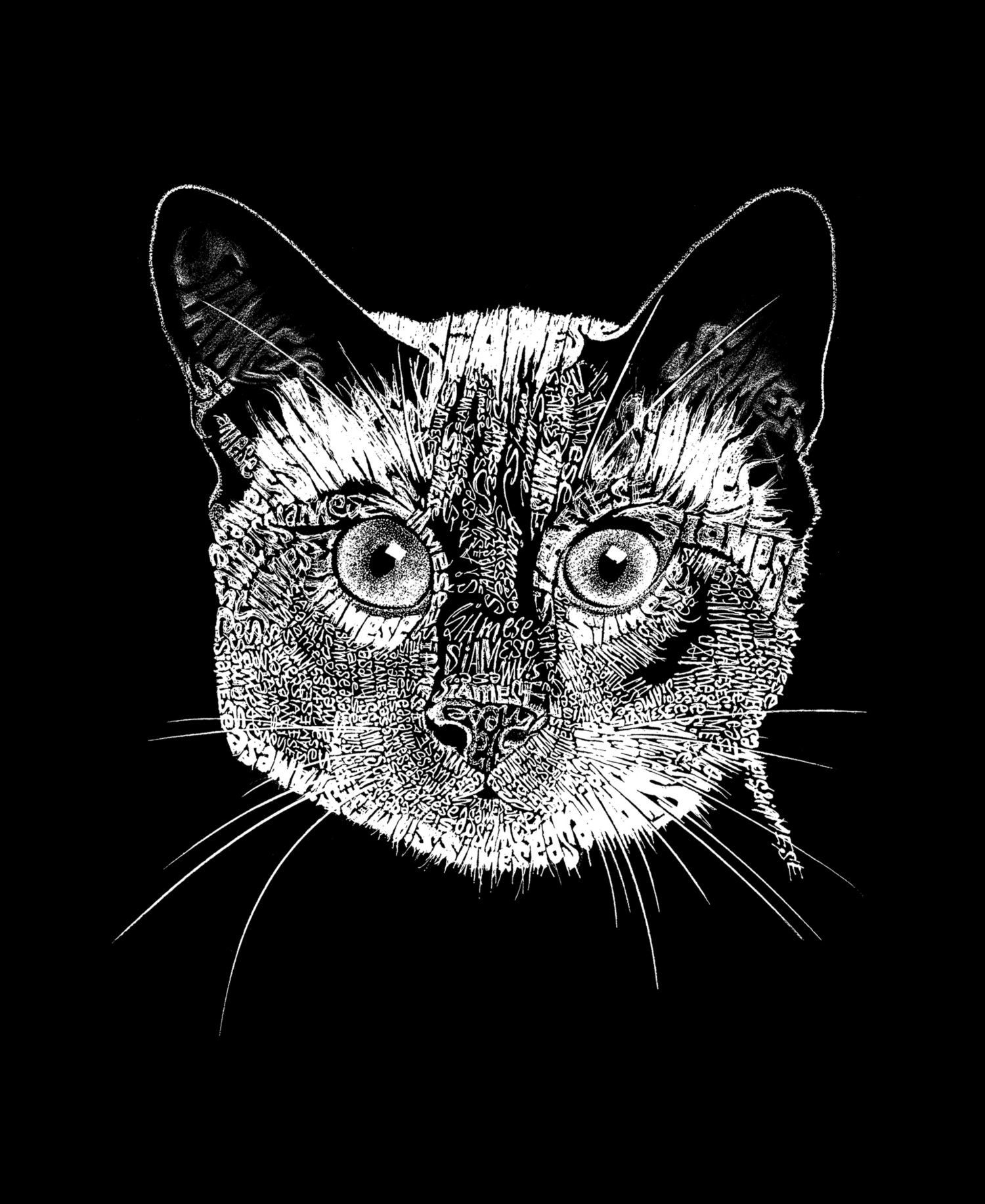 Men's Word Art Siamese Cat Crewneck Sweatshirt