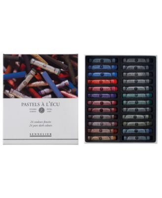 Sennelier Extra-Soft Pastel Full Stick Set, 24-Colors, Dark Colors
