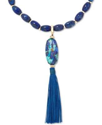 Kendra Scott - 14k Gold-Plated Gemstone & Tassel Beaded Cord 28" Long Pendant Necklace
