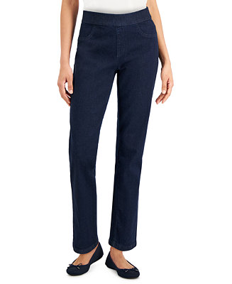 Karen Scott Women's Chambray Pull-On Jeans, Created for Macy's ...