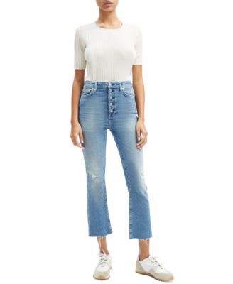 7 For All Mankind - Frayed Straight-Leg Jeans