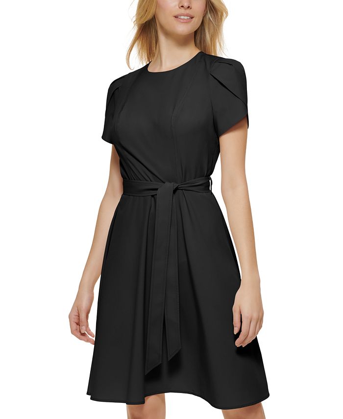 Calvin Klein Tulip-Sleeve A-Line Dress - Macy's